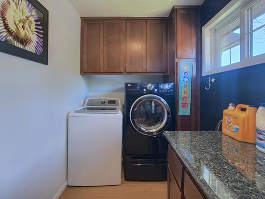 Interior, Washer, Wood Texture Flooring