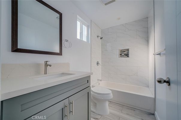 Bathroom, Interior, Marble Walls, Wood Texture Flooring