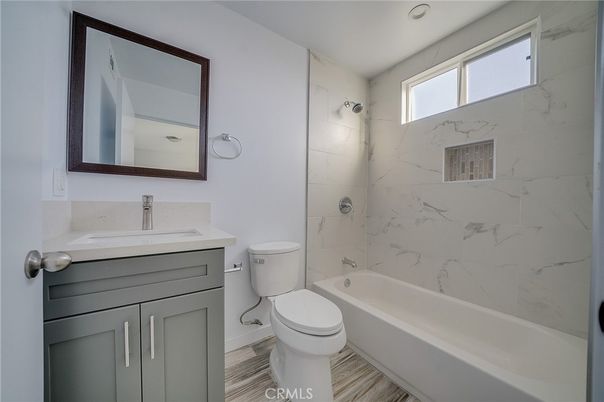 Bathroom, Interior, Marble Walls, Wood Texture Flooring