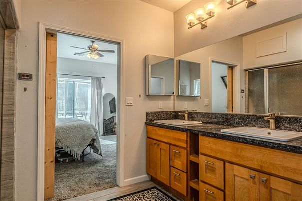 Bathroom, Dual Sink Vanities, Glass Shower, Interior