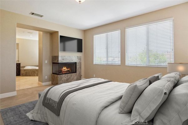 Bedroom, Fireplace, Interior