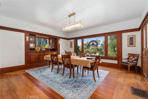 Chandelier, Dining room, Interior, Wood Texture Flooring