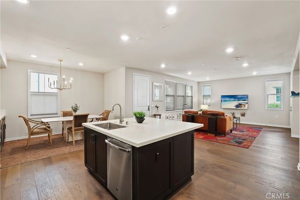 Dining room, Interior, Kitchen, Living room, Pendant Lights, Recessed Lighting, Wood Texture Flooring