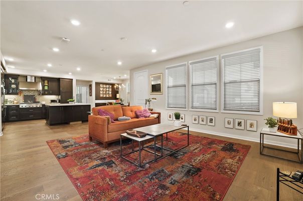 Interior, Kitchen, Living room, Pendant Lights, Recessed Lighting, Wood Texture Flooring