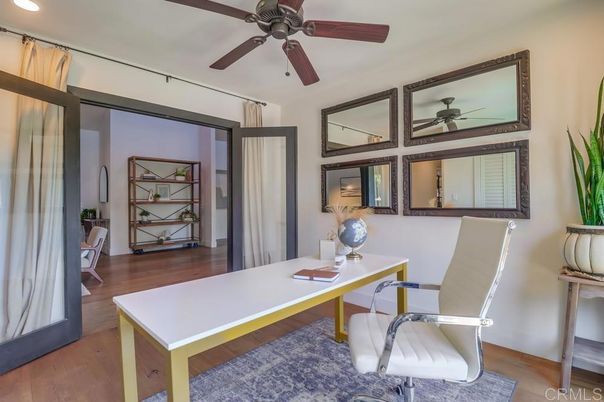 Home Office, Interior, Recessed Lighting, Wood Texture Flooring