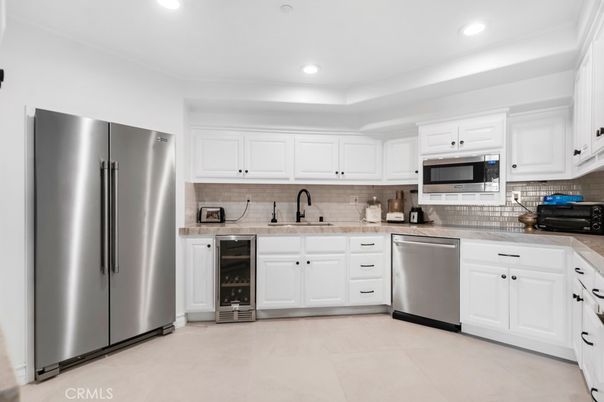 Interior, Kitchen, Recessed Lighting, Stainless Steel Appliances, Tile Countertops