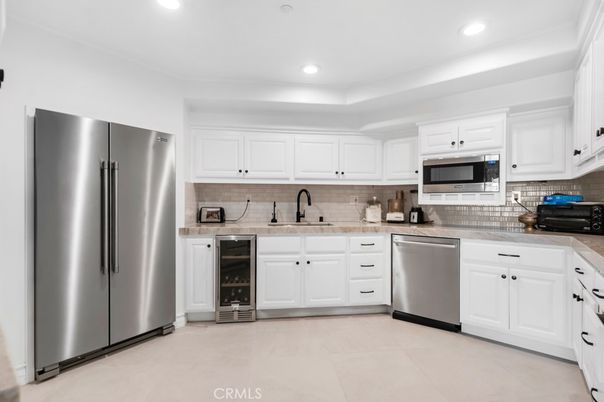 Interior, Kitchen, Recessed Lighting, Stainless Steel Appliances, Tile Countertops