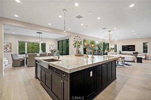 Dining room, Interior, Kitchen, Living room, Pendant Lights, Recessed Lighting, Wood Texture Flooring