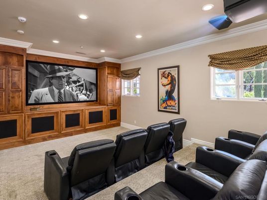 Home Theatre Room, Interior, Projection Screen, Recessed Lighting, Theatre Room