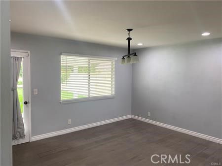 Empty room, Interior, Pendant Lights, Recessed Lighting, Wood Texture Flooring