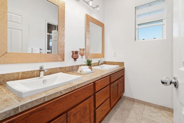 Bathroom, Dual Sink Vanities, Interior, Tile Countertops