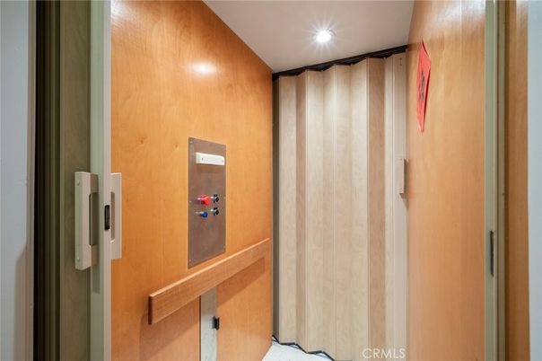 Elevator, Interior, Recessed Lighting, Wooden Walls