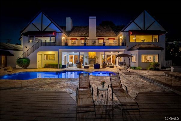 Exterior, Facade, Pool, Tudor Revival