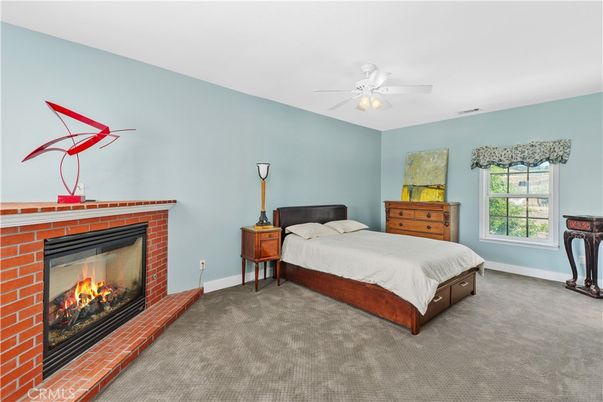 Bedroom, Fireplace, Interior
