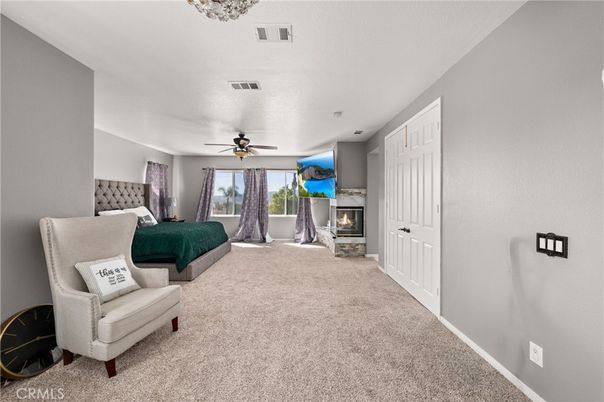 Bedroom, Fireplace, Interior