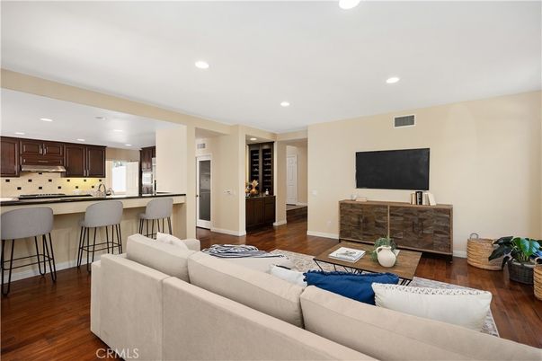 Interior, Kitchen, Living room, Recessed Lighting, Wood Texture Flooring