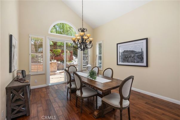 Chandelier, Dining room, Interior, Wood Texture Flooring