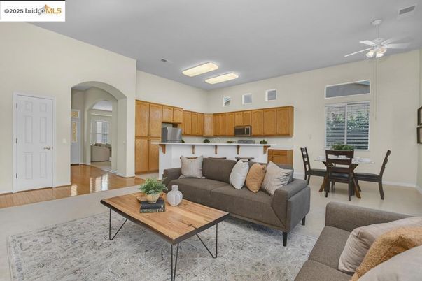 Dining room, Interior, Kitchen, Living room, Wood Texture Flooring