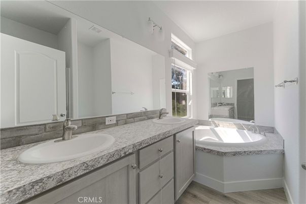Bathroom, Dual Sink Vanities, Interior, Wood Texture Flooring