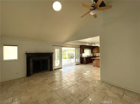Empty room, Fireplace, Interior, Kitchen, Recessed Lighting