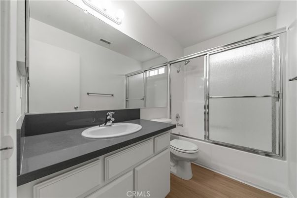 Bathroom, Glass Shower, Interior, Wood Texture Flooring