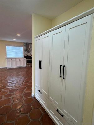 Interior, Kitchen, Recessed Lighting, Stone Walls