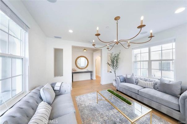 Chandelier, Interior, Living room, Pendant Lights, Recessed Lighting, Wood Texture Flooring