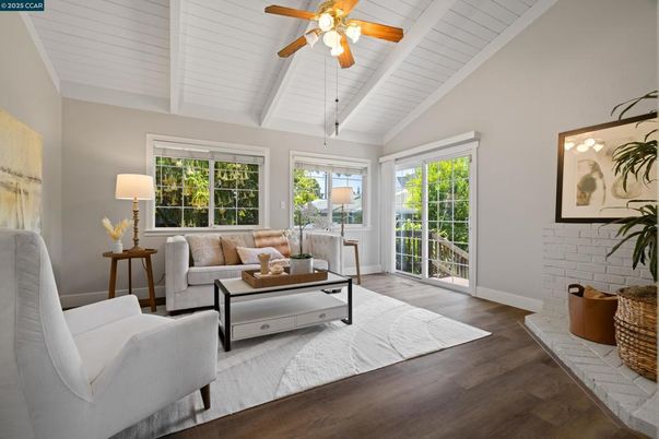 Interior, Living room, Stone Walls, Wood Texture Flooring