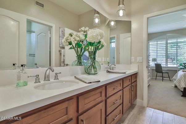Bathroom, Dual Sink Vanities, Interior, Wood Texture Flooring