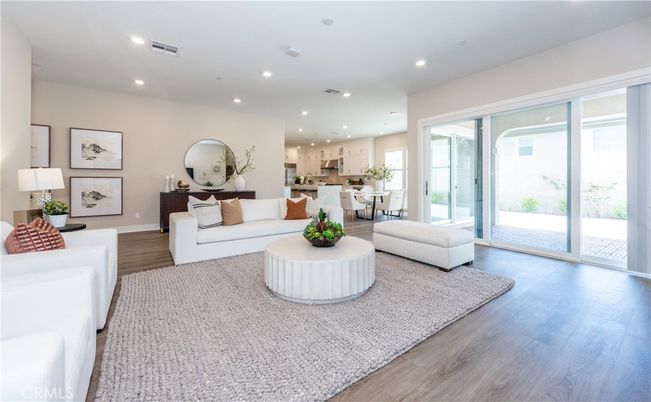 Dining room, Interior, Kitchen, Living room, Recessed Lighting, Wood Texture Flooring