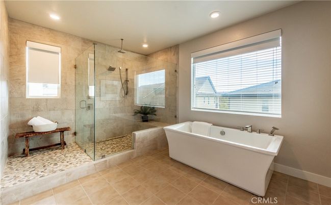 Bathroom, Free Standing Baths, Glass Shower, Interior, Recessed Lighting