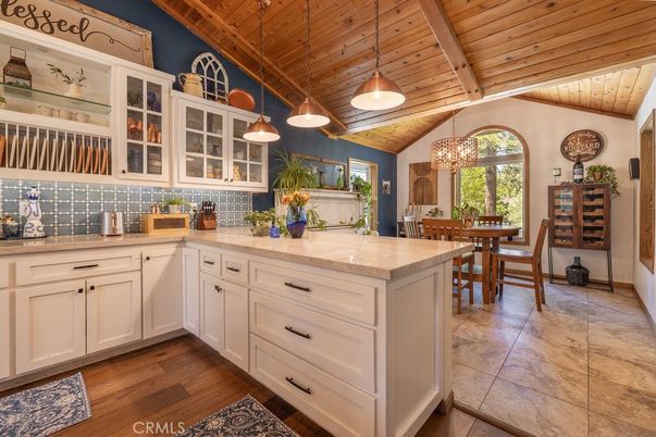 Chandelier, Dining room, Interior, Kitchen, Pendant Lights, Wooden Ceilings, Wood Texture Flooring