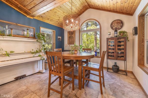 Dining room, Interior, Pendant Lights, Wooden Ceilings