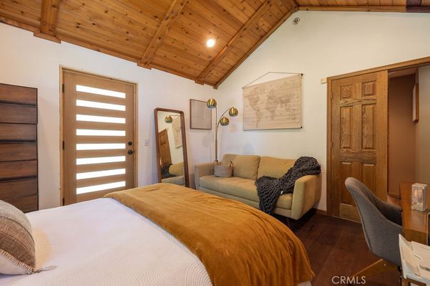Bedroom, Interior, Recessed Lighting, Wooden Beams, Wooden Ceilings, Wood Texture Flooring