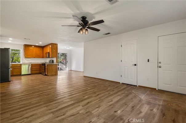 Interior, Kitchen, Recessed Lighting, Wood Texture Flooring