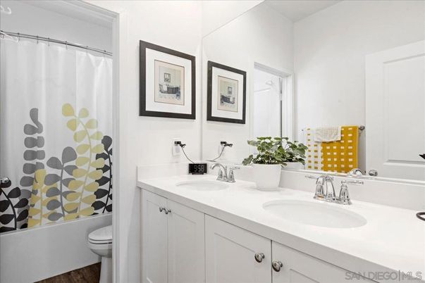 Bathroom, Dual Sink Vanities, Interior, Wood Texture Flooring