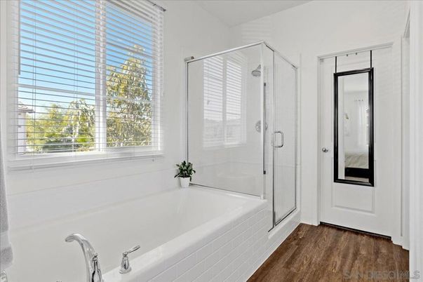 Bathroom, Glass Shower, Interior, Wood Texture Flooring