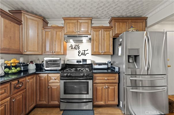 Interior, Kitchen, Stainless Steel Appliances, Wood Texture Flooring