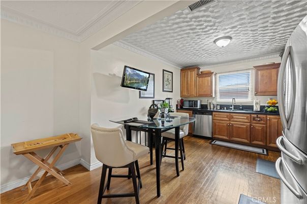 Interior, Kitchen, Stainless Steel Appliances, Wood Texture Flooring