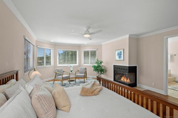 Bedroom, Fireplace, Interior, Living room, Recessed Lighting