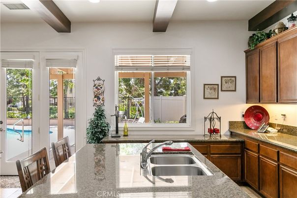 Interior, Kitchen, Recessed Lighting, Wooden Beams