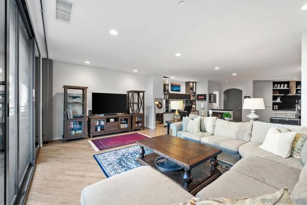 Interior, Kitchen, Living room, Recessed Lighting, Wood Texture Flooring