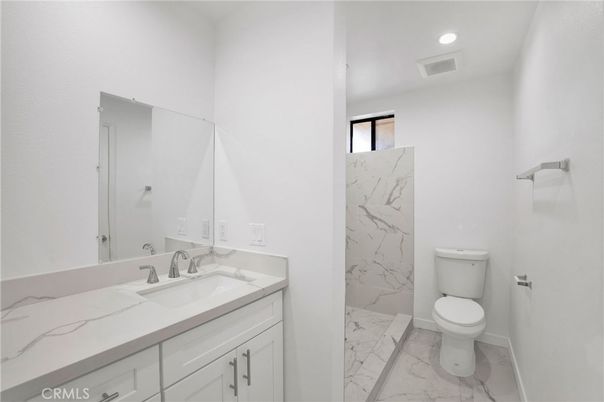 Bathroom, Interior, Marble, Marble Walls, Recessed Lighting