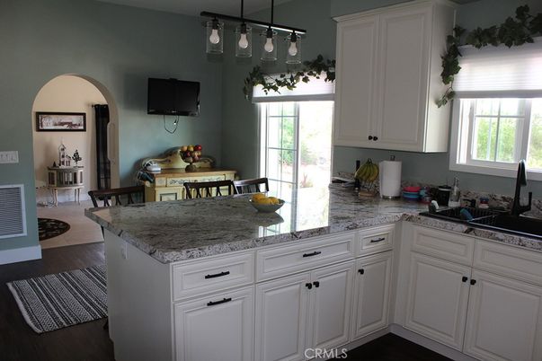 Interior, Kitchen, Pendant Lights, Wood Texture Flooring