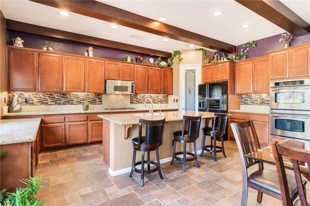 Interior, Kitchen, Recessed Lighting, Stainless Steel Appliances, Wooden Beams