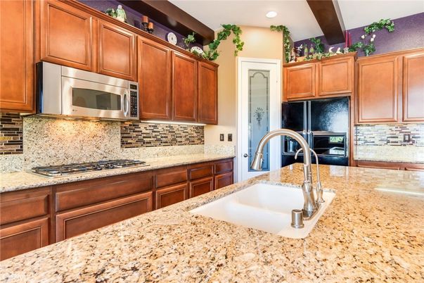 Interior, Kitchen, Recessed Lighting, Stainless Steel Appliances, Wooden Beams