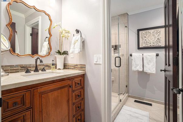 Bathroom, Glass Shower, Interior, Tile Countertops