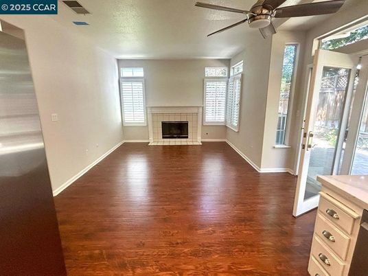 Empty room, Fireplace, Interior, Wood Texture Flooring