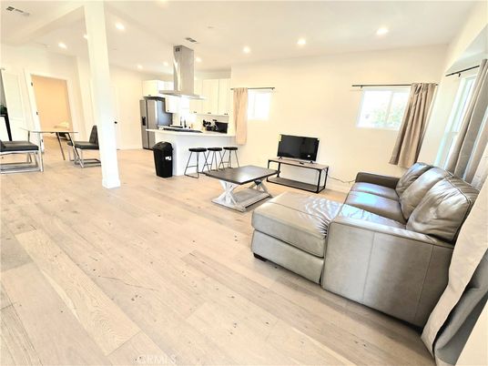Interior, Kitchen, Living room, Recessed Lighting, Wood Texture Flooring
