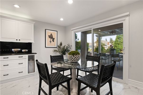 Dining room, Interior, Marble, Recessed Lighting